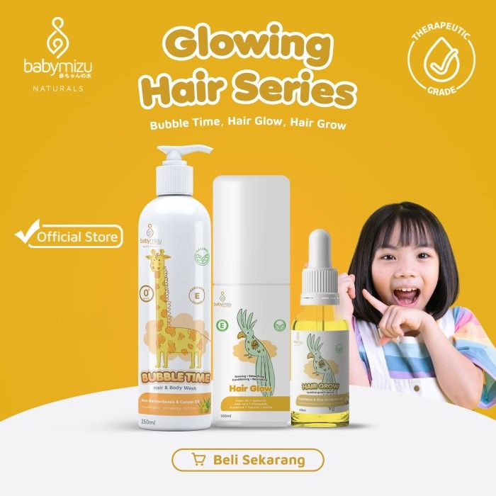 BABYMIZU Glowing Hair Series - Hair Glow + Bubble Time + Hair Grow - 1