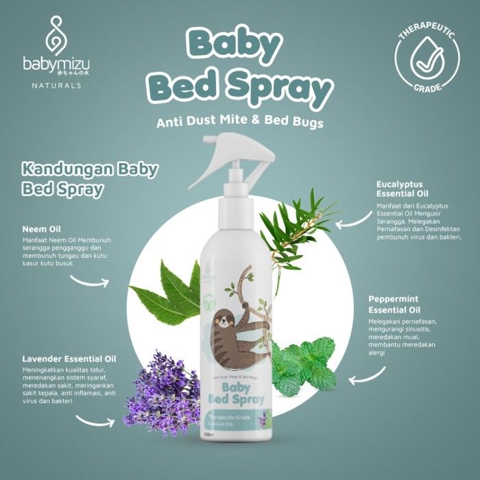 BABYMIZU Hygiene Series - Baby Sanitizer + Baby Bed Spray + Bed Linen Spray (250 ml) - 4