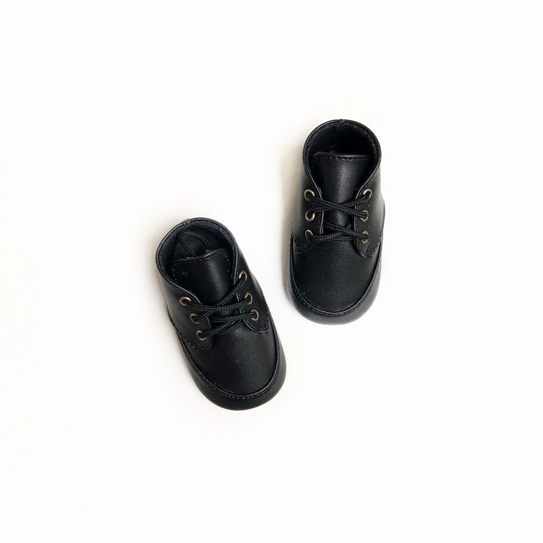 Tamagoo Sepatu bayi Prewalker Antislip - Tommy Black Boots Series Classic & Comfort - 4