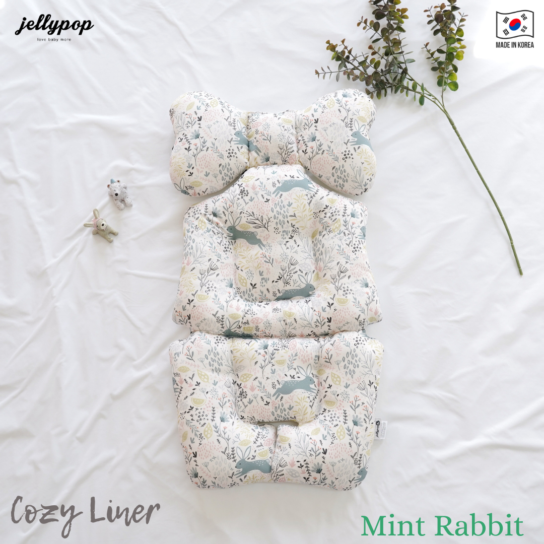 Jellypop Cozy Liner Mint Rabbit - Alas Stroller anak - 4