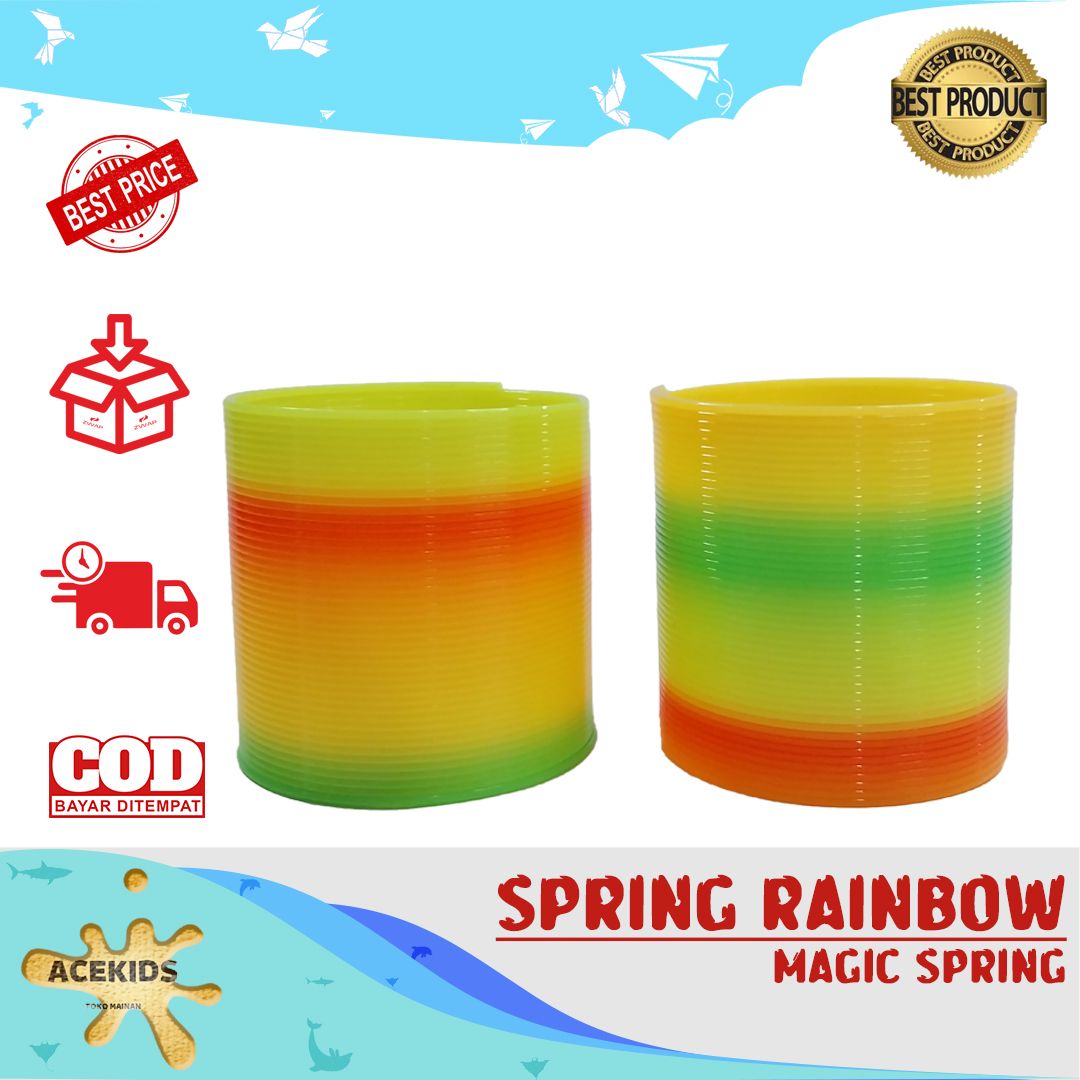 Acekids Mainan Anak Magic Spring Rainbow Peer Pir Plastik Murah Original - HX103 - 1