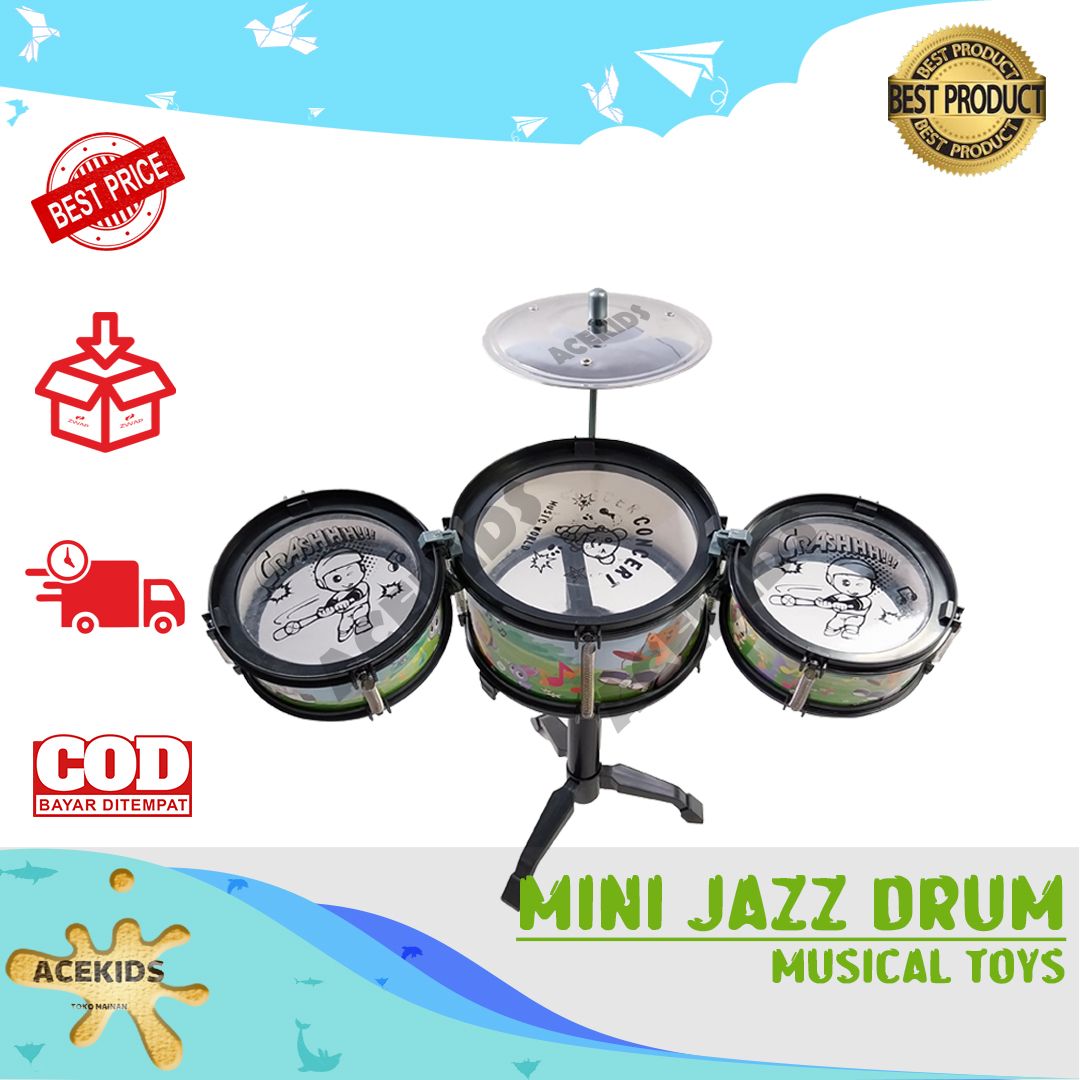 Acekids Mainan Musik Drum Jazz Mainan Alat Musik Anak Murah Original - 1231SH - 1