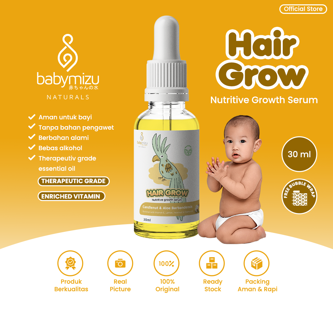 BABYMIZU Hair Grow - Serum Penumbuh Rambut Bayi dan Balita - Pelebat dan Penutrisi Rambut Anak - 1