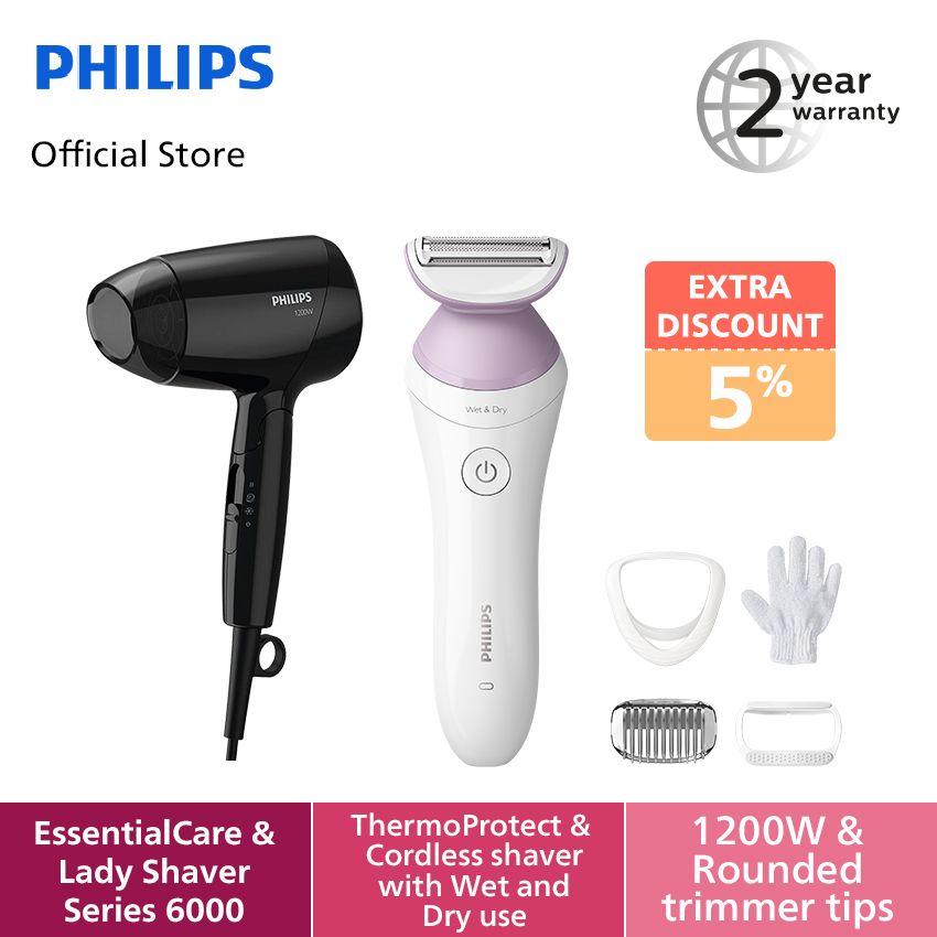 Philips Lady Set (Ladyshaver BRL136/00 + Hair Dryer BHC010/12) - 1