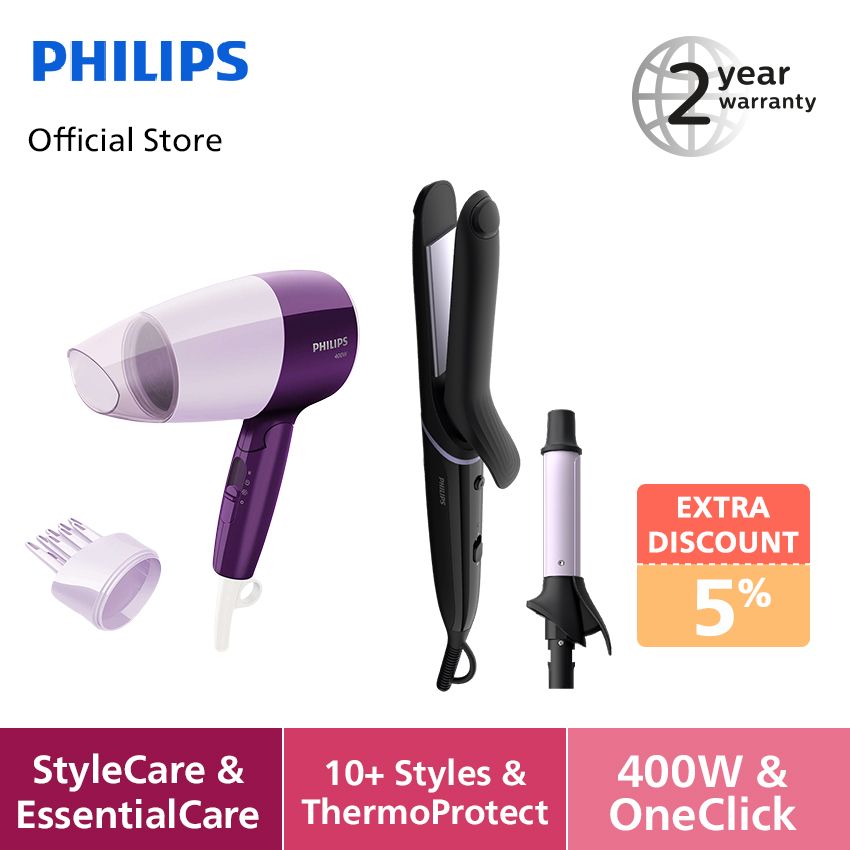 Philips Travel Set (Multistyler BHH811/00 + Hair Dryer HP8126/02) - 1