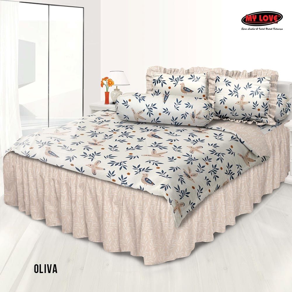 ALL NEW MY LOVE Bed Cover King Rumbai 180x200 Oliva - 1