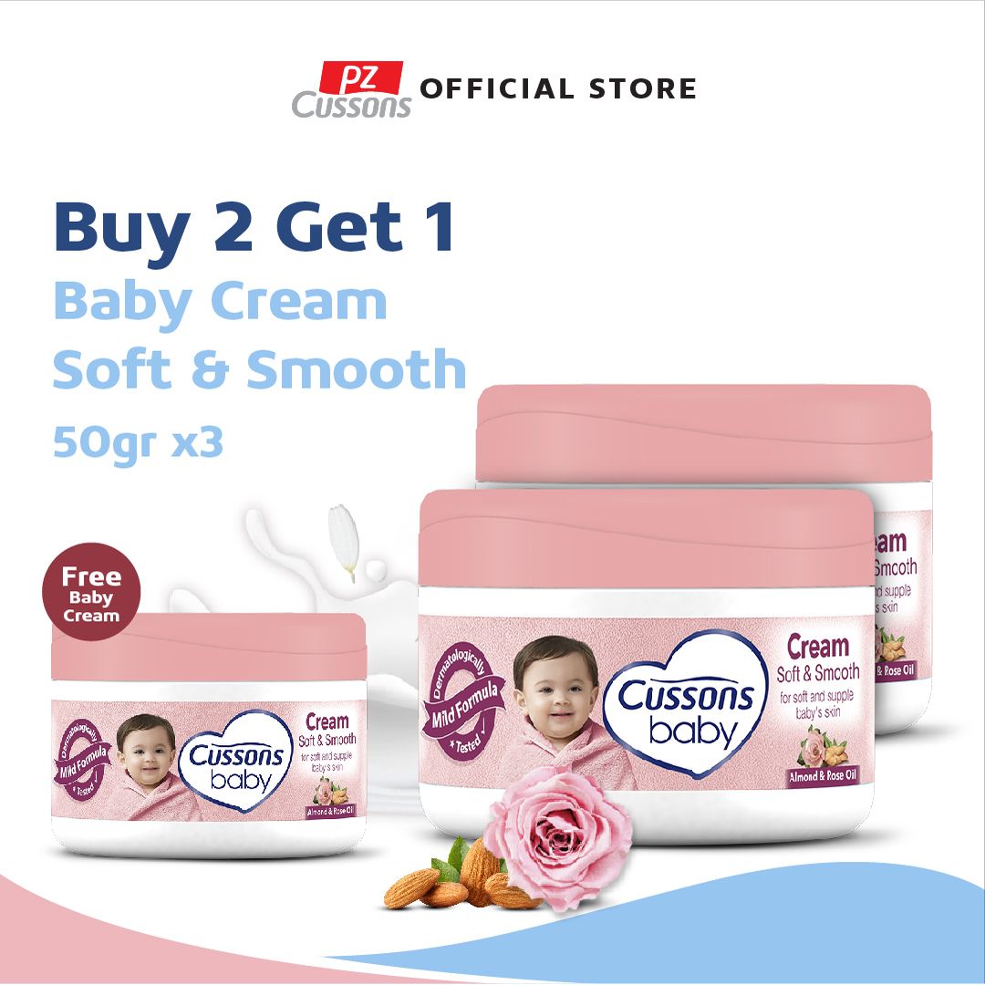 Beli 2 Gratis 1 - Cussons Baby Cream Soft & Smooth - 50gr X3 - 1