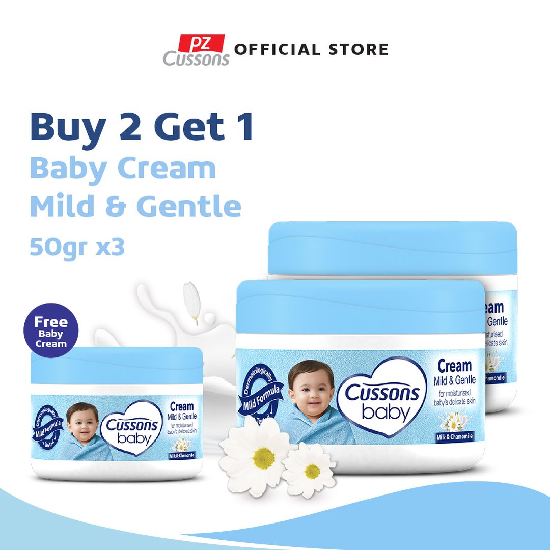 Beli 2 Gratis 1 - Cussons Baby Cream Mild & Gentle - 50gr X3 - 1