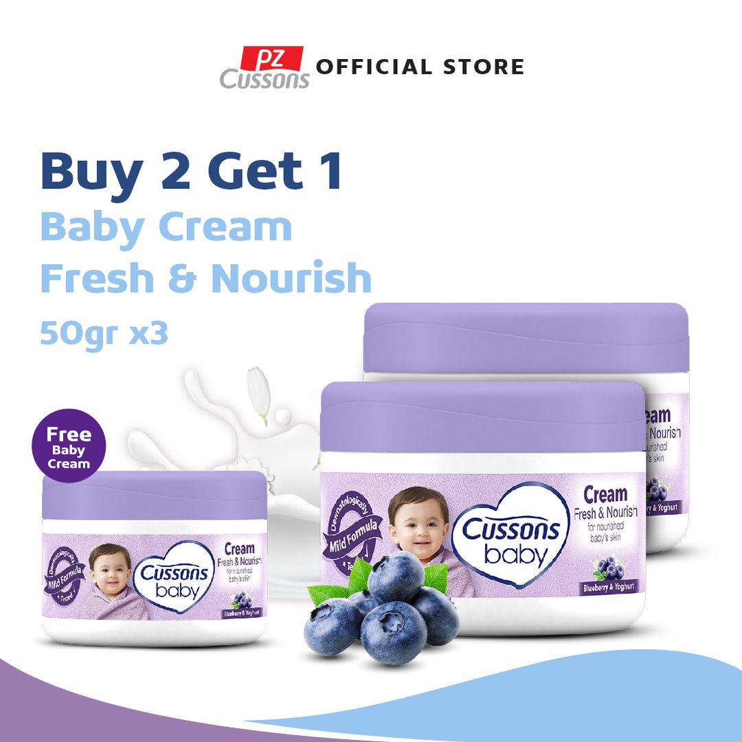 Beli 2 Gratis 1 - Cussons Baby Cream Fresh & Nourish 50gr X3 - 1