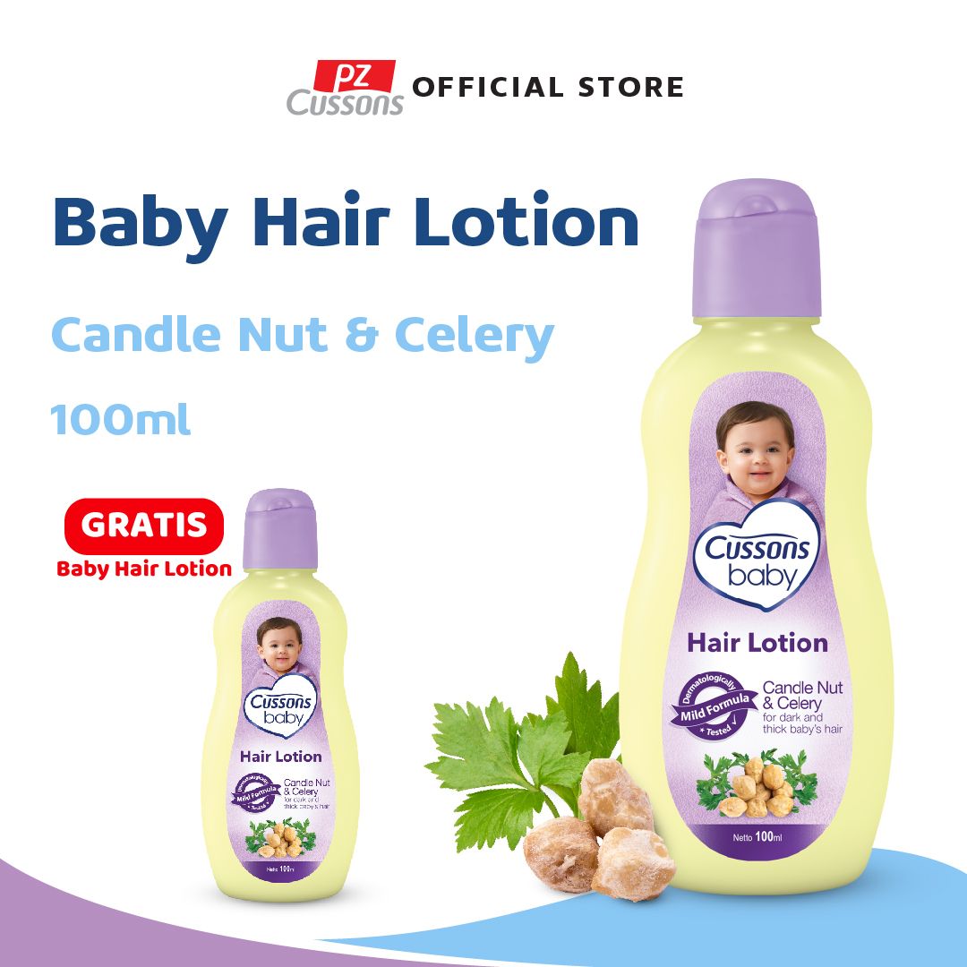 Beli 1 Gratis 1 - Cussons Baby Hair Lotion Candle Nut & Celery 100ml - 1