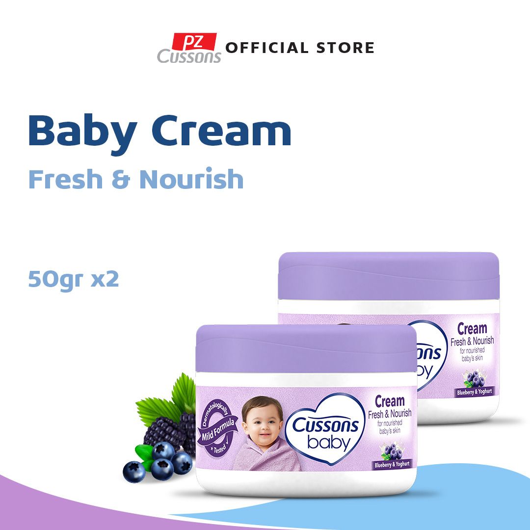 Cussons Baby Cream Fresh & Nourish - Krim Bayi 50gr X2 - 1