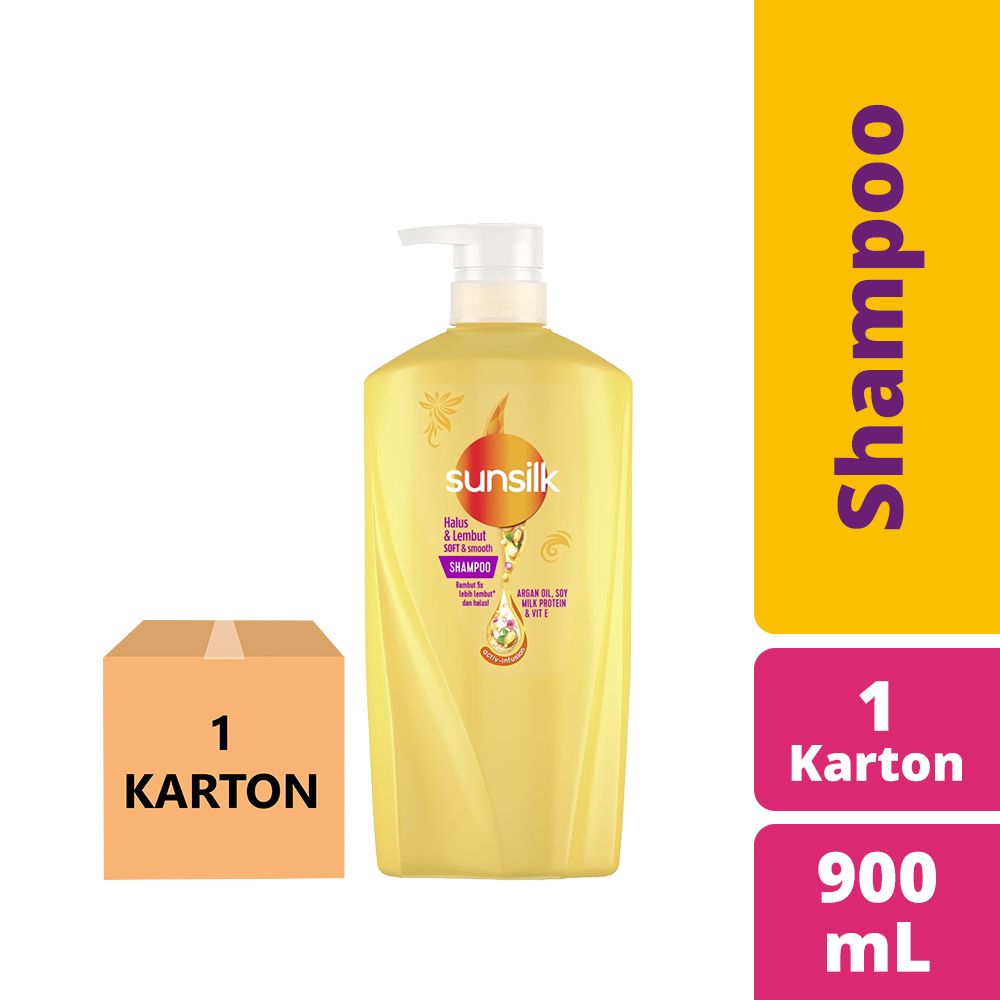 Sunsilk Shampoo Soft & Smooth 900ml - 1 Karton - 1