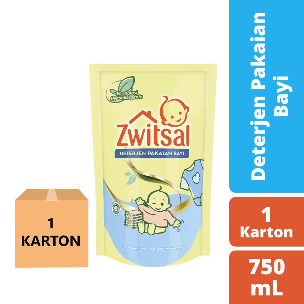Zwitsal Baby Fabric Detergent 750Ml - 1 Karton - 1