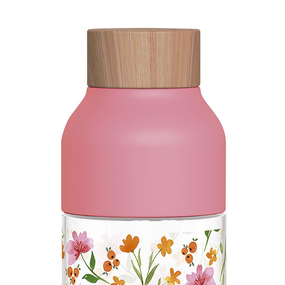 Quokka Ecozen Bottle Ice Pink Flowers 570ml - Botol minum anak - 2