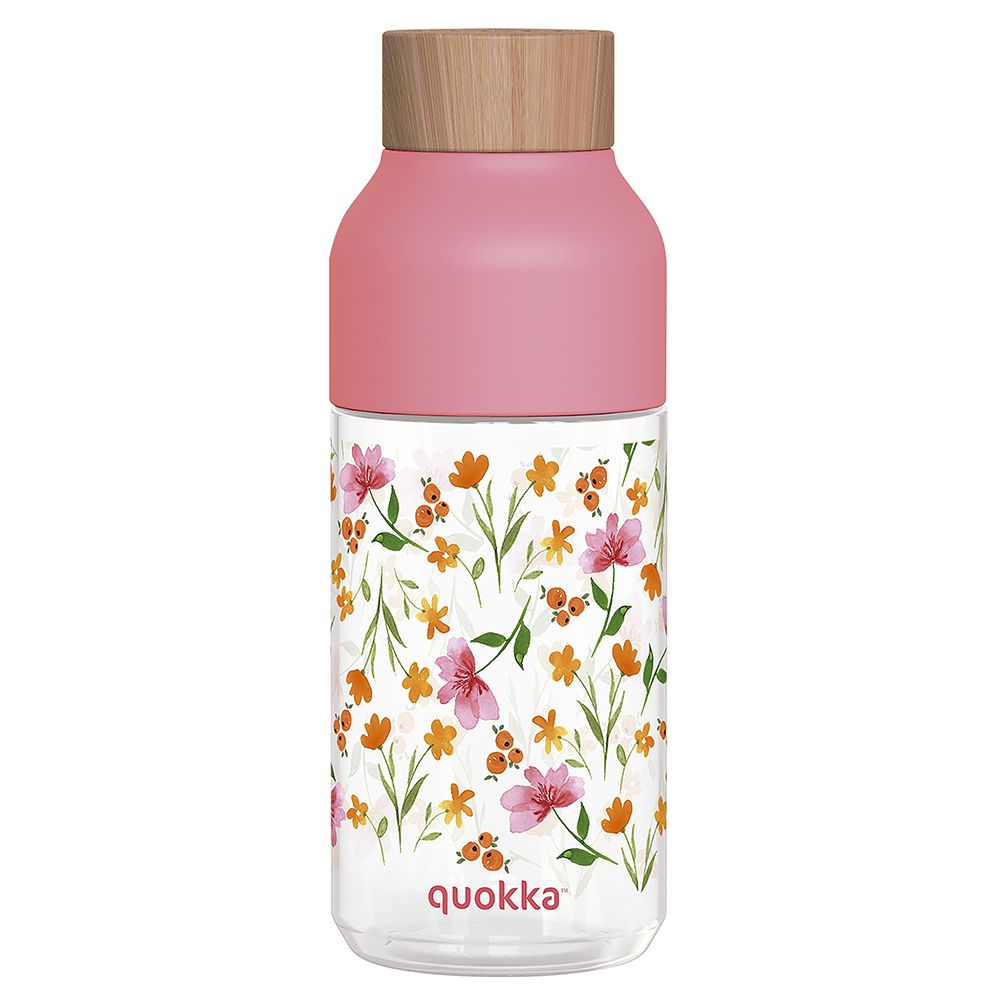 Quokka Ecozen Bottle Ice Pink Flowers 570ml - Botol minum anak - 3