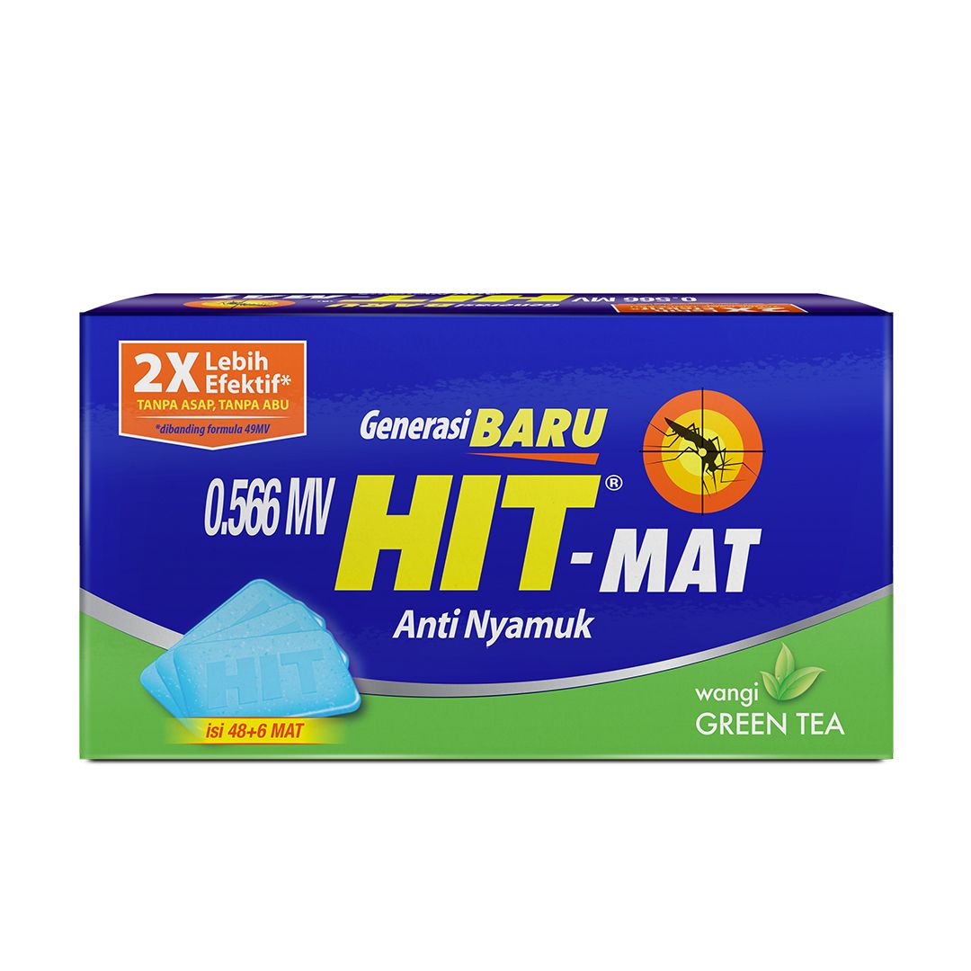 Hit Mat Green Tea 48+6's - Obat Nyamuk Elektrik - Bunuh Nyamuk Penyebab Demam Berdarah (DBD) x2 - 3