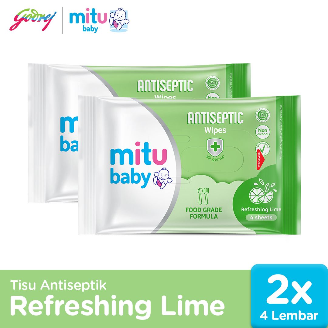 Mitu Baby Tissue Antiseptic Refreshing - 4s - Tisu Basah Bayi X2 - 1