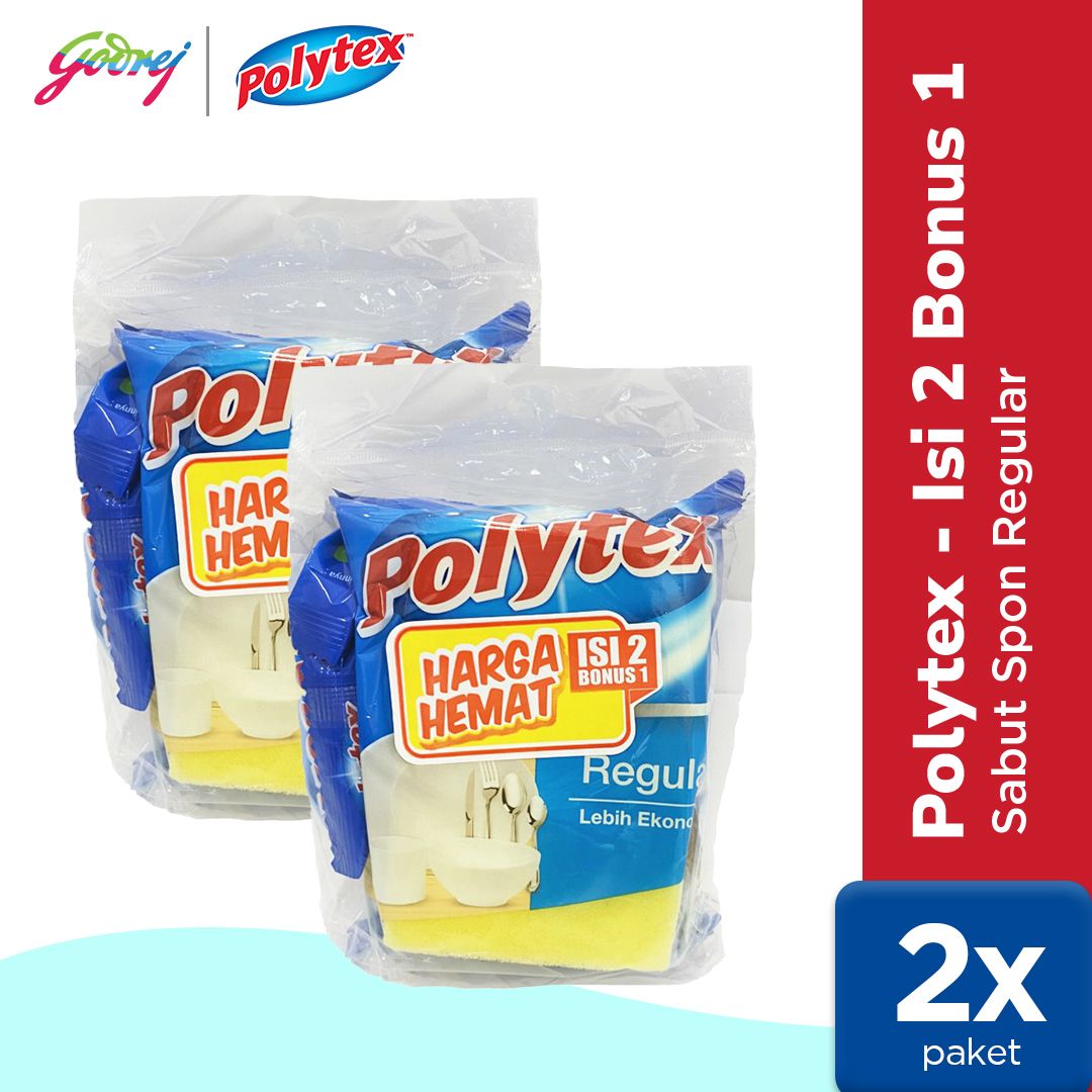 Polytex Paket Sabut Spon Regular Isi 2 Bonus 1 x2 - 1