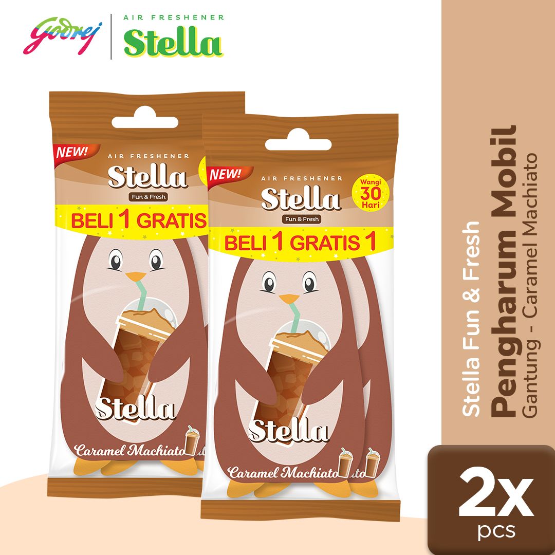 Stella Fun & Fresh Caramel Machiato 20gr Beli 1 Gratis 1 - Pengharum Mobil x2 - 1