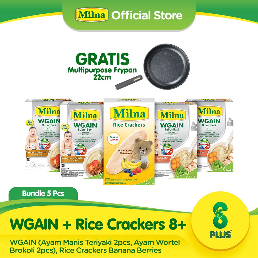 Bundle 4 Milna WGAIN 8+ & Milna Rice Crackers Banana Berries - 1
