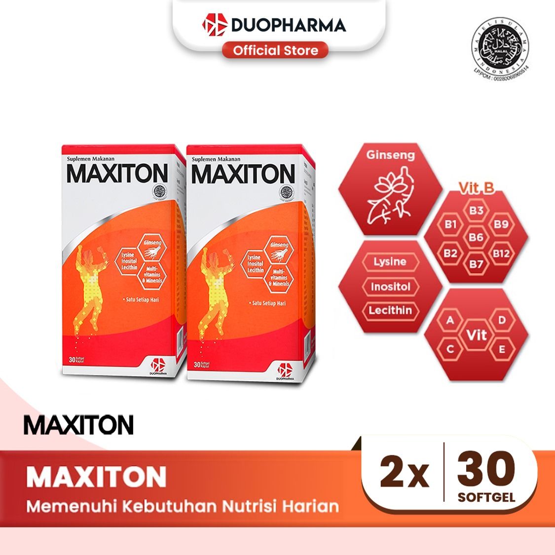 [Twin Pack] Maxiton 30 Softgel - Multivitamin Mineral & Panax Ginseng - 1