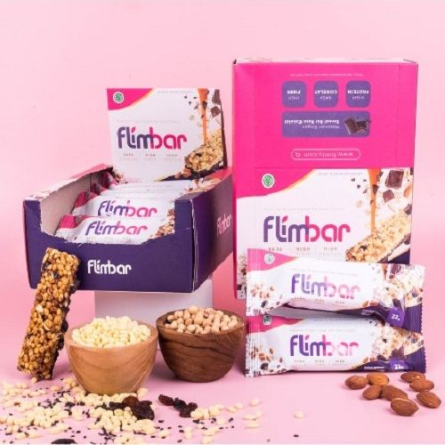 Flimbar (Snack Sehat) by Flimty - 1 Box isi 12 bar - Coklat - 2