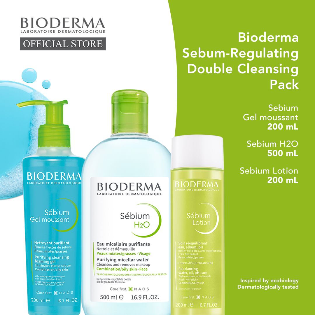 Bioderma Sebum-Regulating Double Cleansing Pack - 1