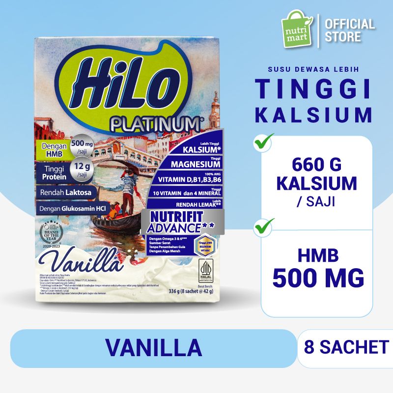 HiLo Platinum + HMB 8 Sachet - Susu Tinggi Protein Jaga Massa Otot Usia Dewasa | 2HG0103050 - 1