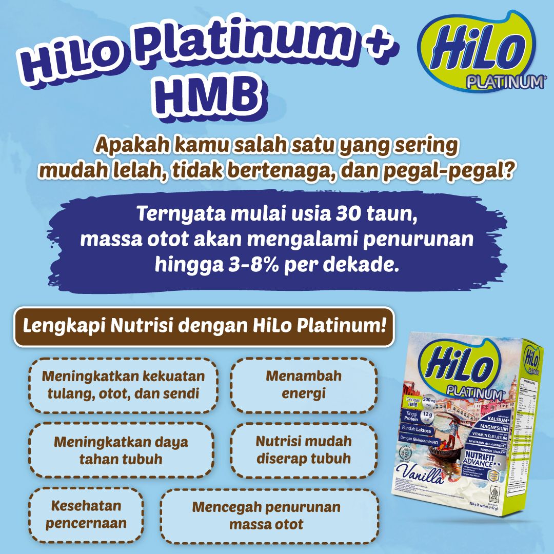 B1G1F - HiLo Platinum + HMB 8 Sachet - Susu Tinggi Protein Jaga Massa Otot Dewasa | 2HG0103050P2 - 3