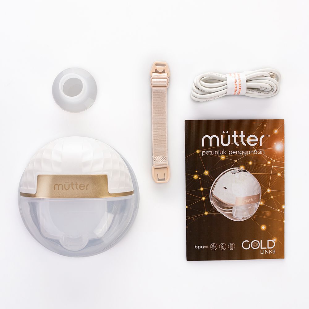 MUTTER GOLD LINKS Pompa ASI Elektrik Smart Handsfree Breast Pump - Warna Gold - 5