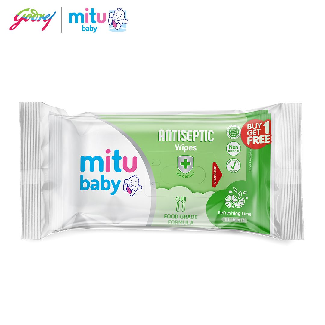[CLEARANCE SALE] Mitu Baby Wipes Antiseptic Refreshing 10`S BELI 1 GRATIS 1 - Tisu Basah Bayi - 2