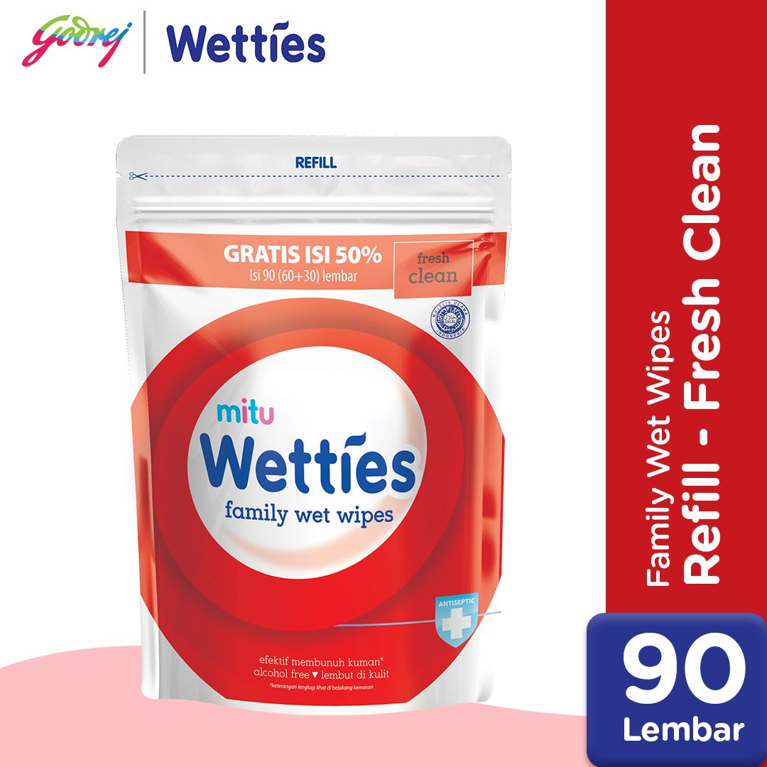 [CLEARANCE SALE] Mitu Wetties Antiseptic 90sheets Refill - 1