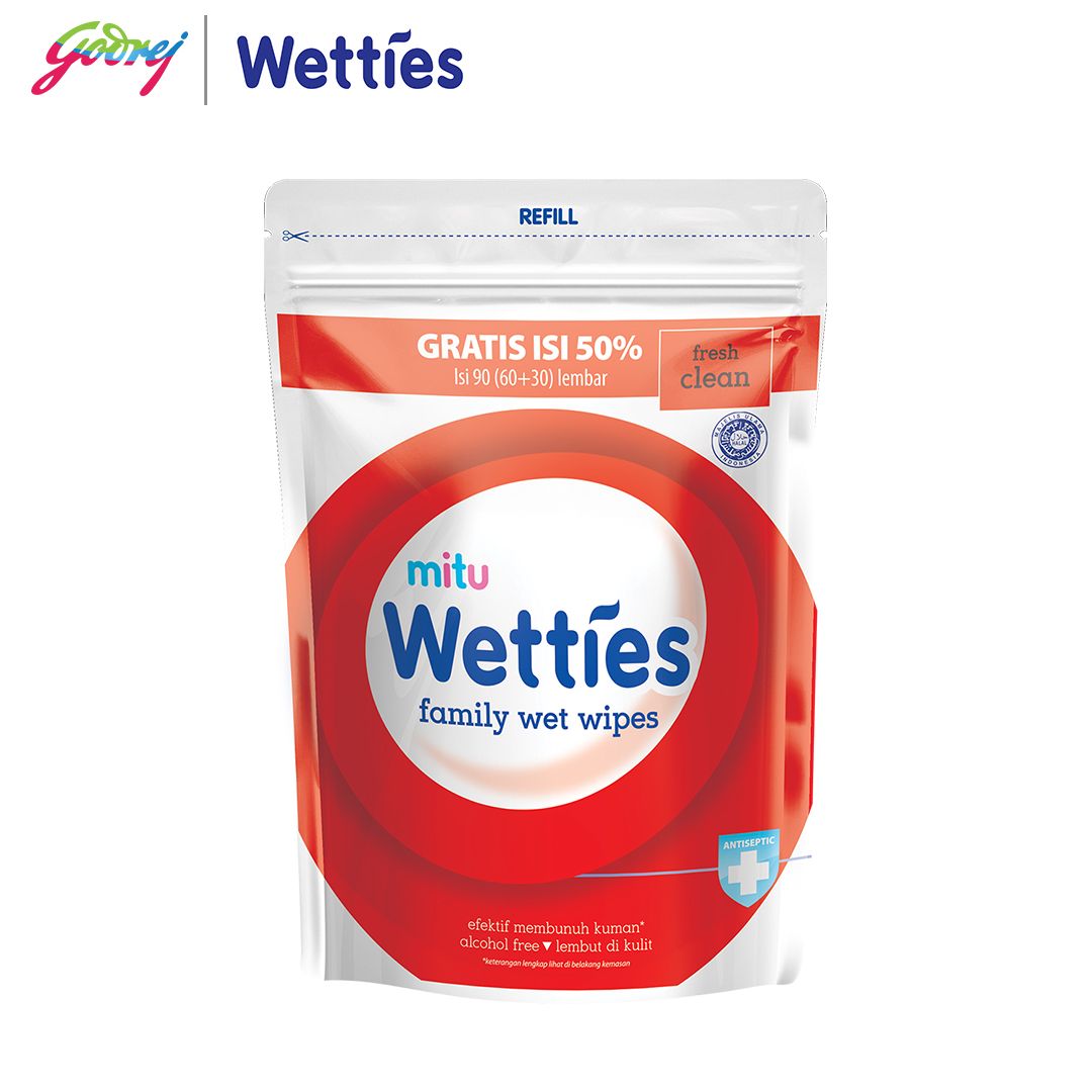 [CLEARANCE SALE] Mitu Wetties Antiseptic 90sheets Refill - 2