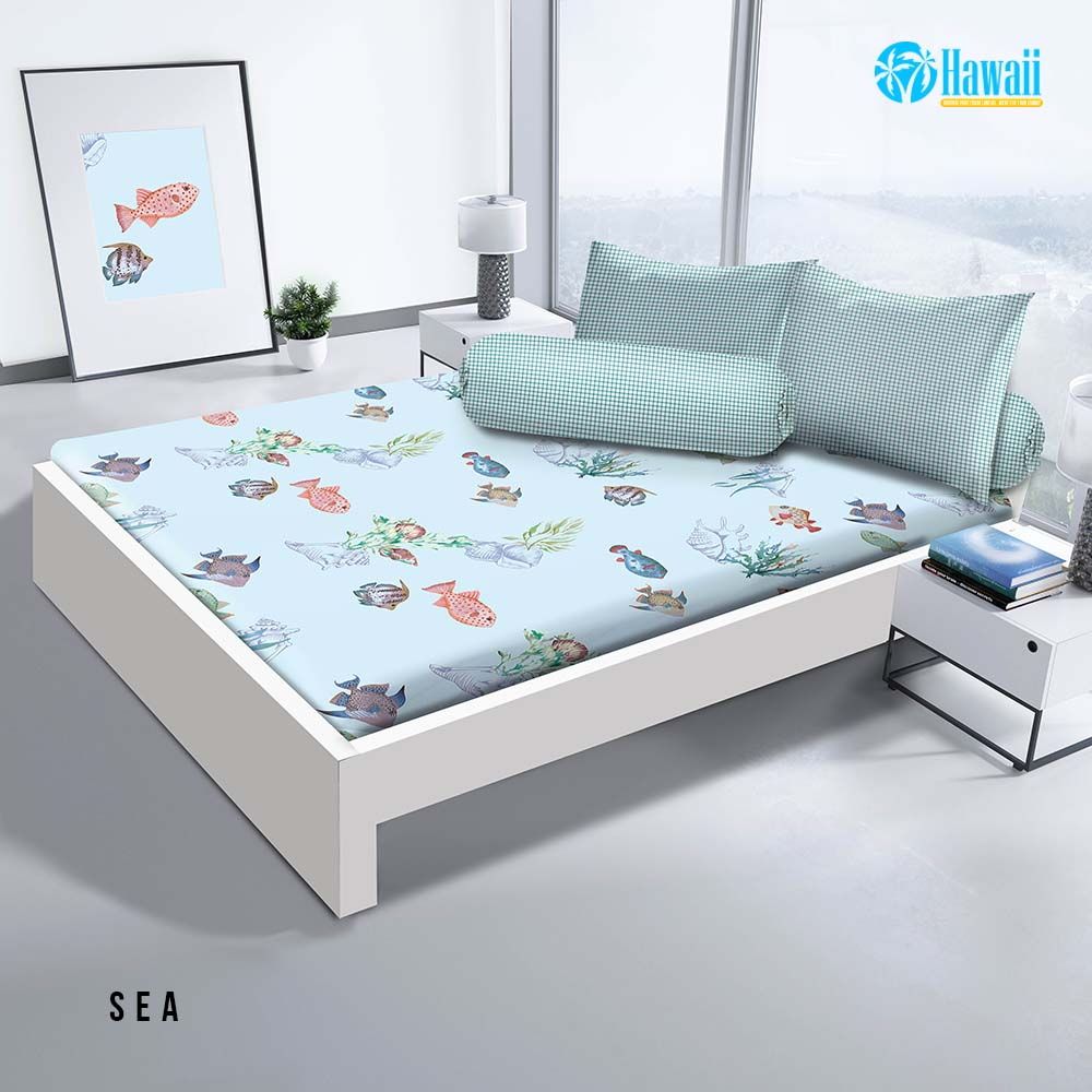 HAWAII Sprei King Fitted 180x200 Sea - 1