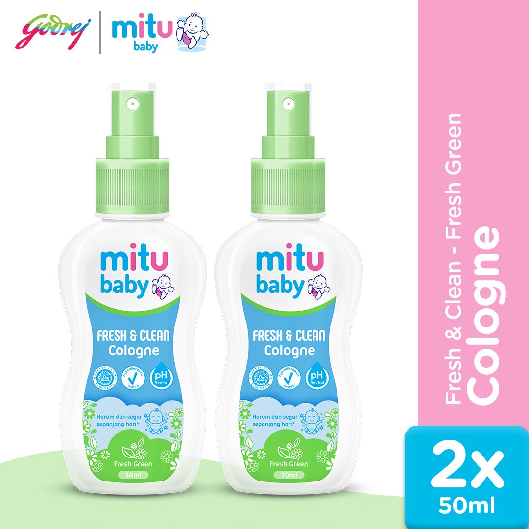 Mitu Baby Cologne Fresh Green Spray 50ml - Parfum Bayi x2 - 1
