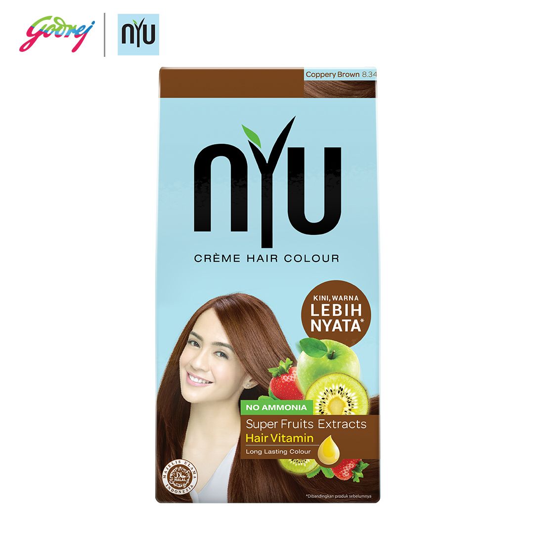 NYU Creme Hair Colour Coppery Brown Isi 2 Free Pouch - 2