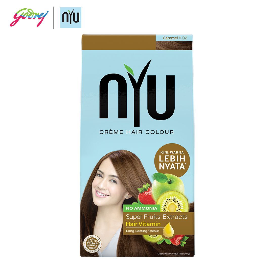NYU Creme Hair Colour Caramel Isi 2 Free Pouch - 2
