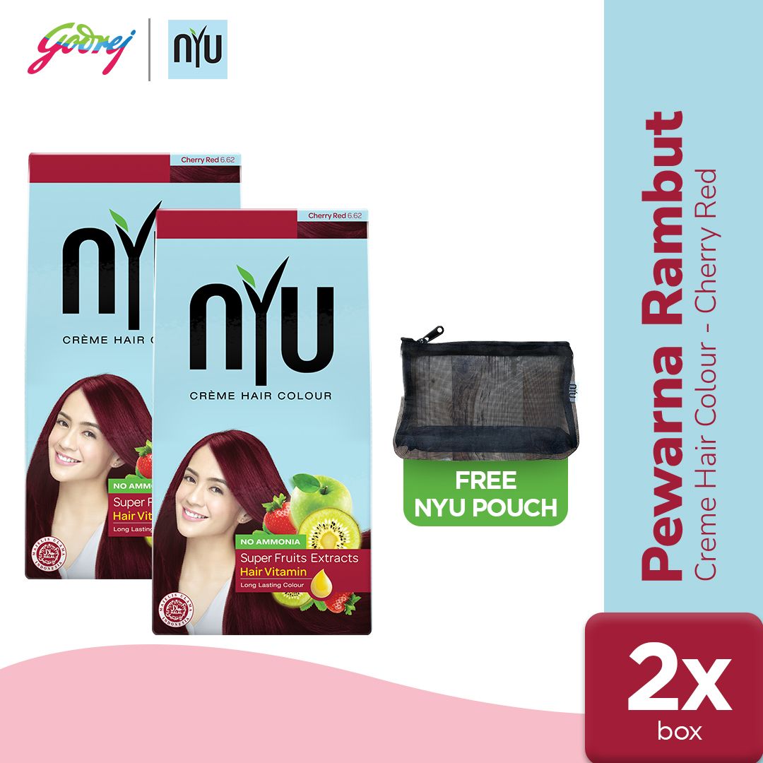 NYU Creme Hair Colour Cherry Red Isi 2 Free Pouch - 1