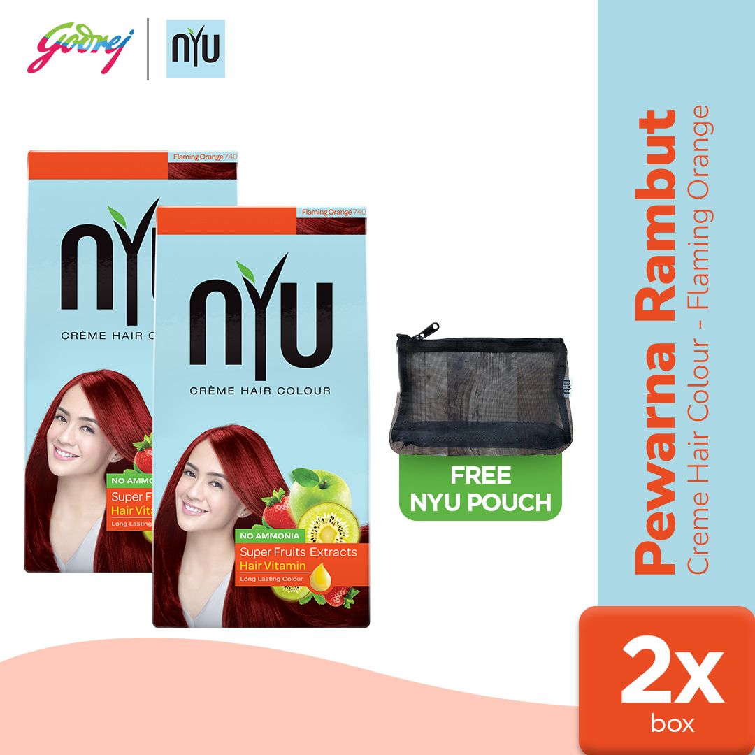 NYU Creme Hair Colour Flaming Orange Isi 2 Free Pouch - 1