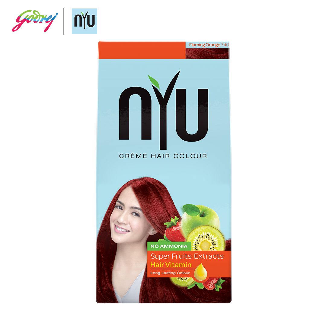 NYU Creme Hair Colour Flaming Orange Isi 2 Free Pouch - 2