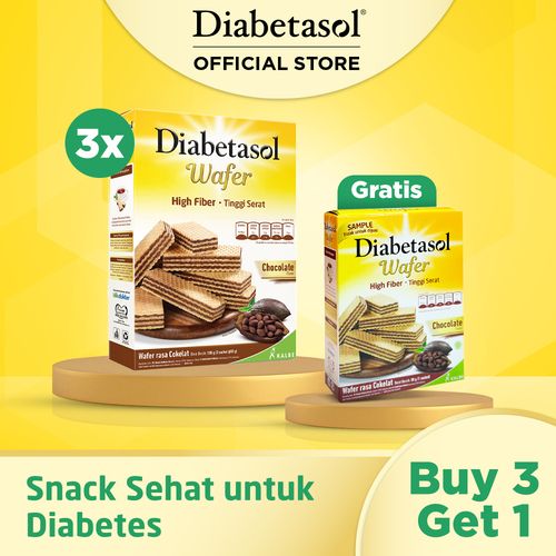 Buy 3 get 1 Diabetasol Wafer Chocolate 2x50g - 1