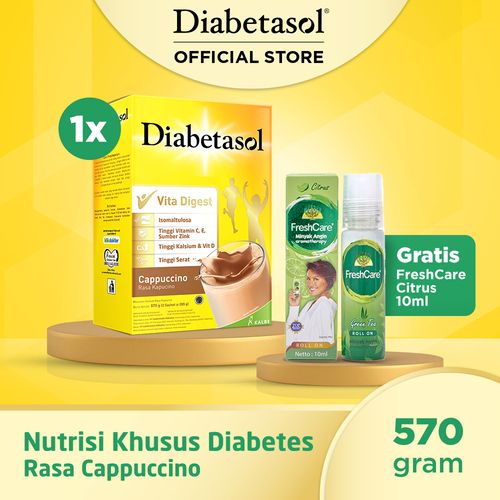 Buy 1 Diabetasol Cappucino 570g Free FreshCare Citrus 10ml - 1