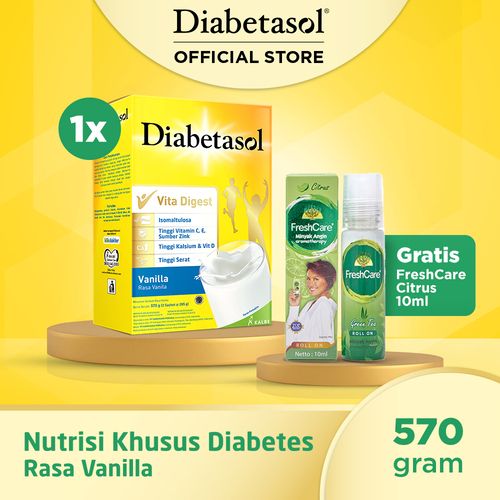 Buy 1 Diabetasol Vanilla 570g Free FreshCare Citrus 10ml - 1