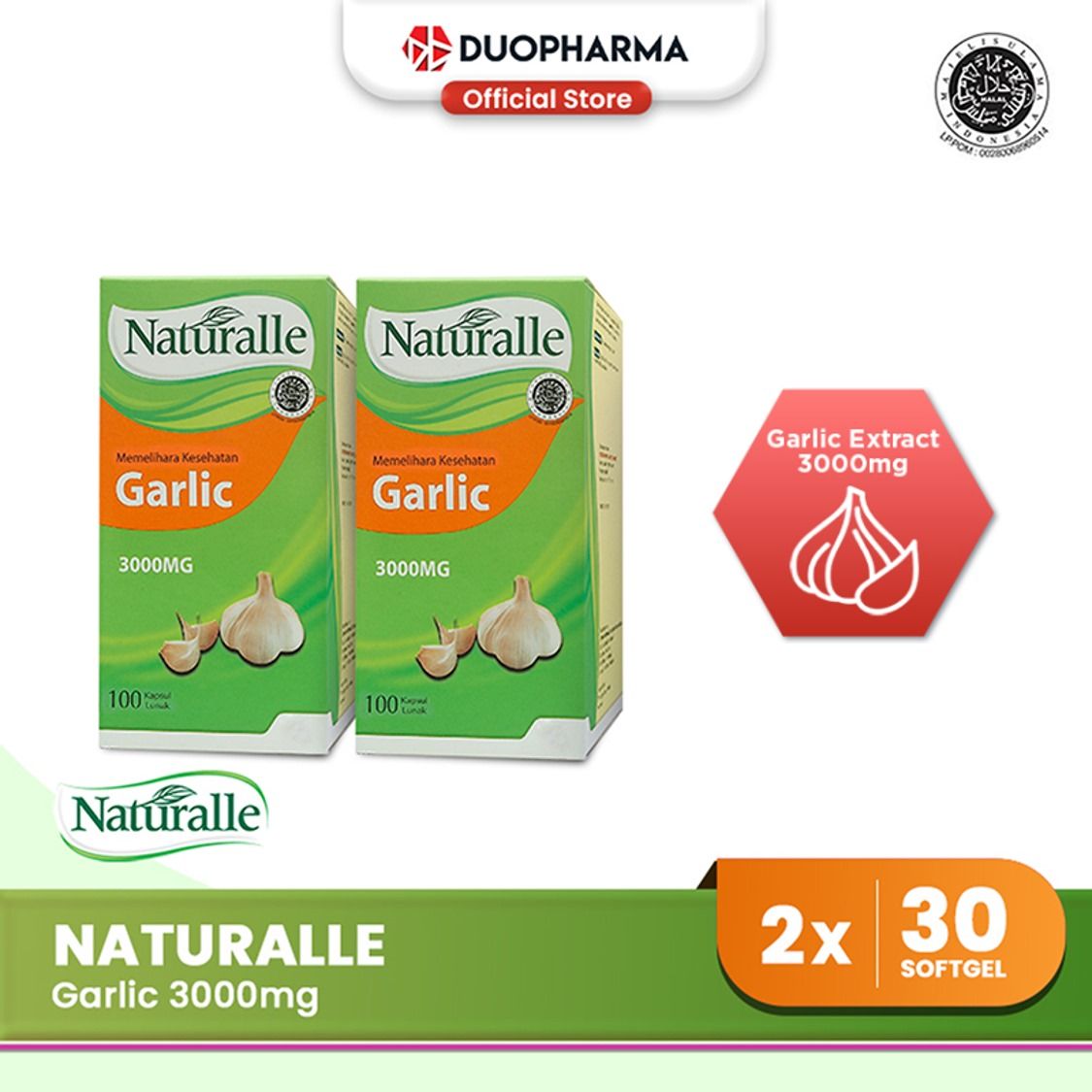 [Twin Pack] Naturalle Garlic Oil 3000mg Free Silcot Cleansing Cotton - 2