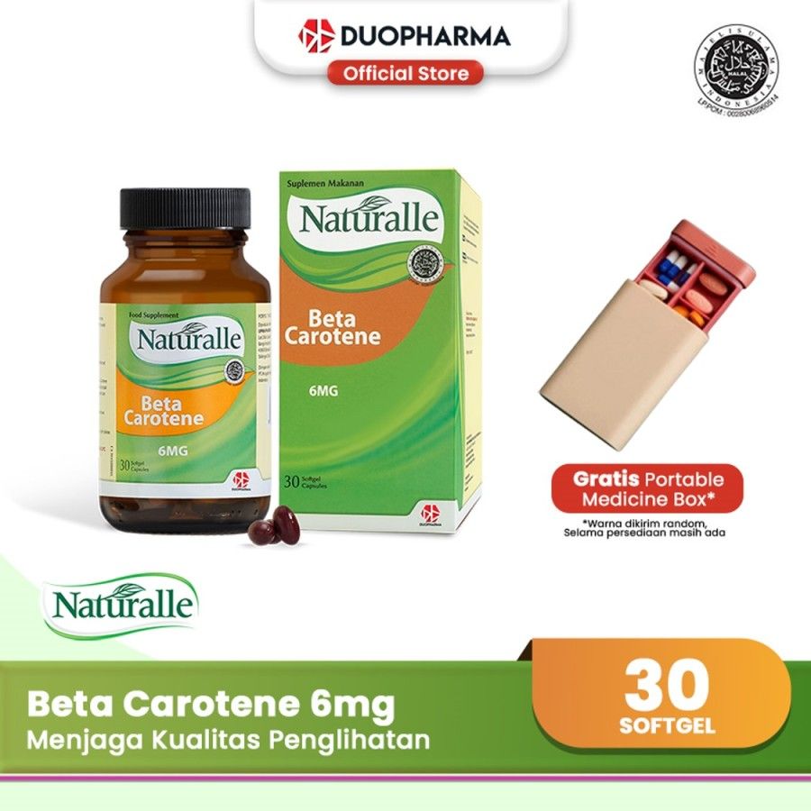 Naturalle Beta Carotene 30 Softgel Free Portable Medicine Box - 1