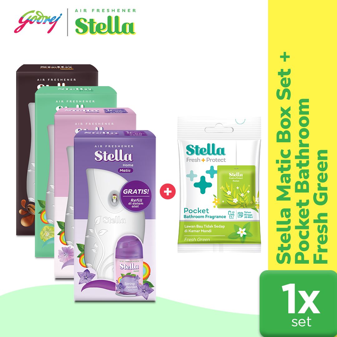 [PAKET HEMAT] Stella Matic Box Set + Stella Pocket Bathroom Fresh Green 10 gr - 1