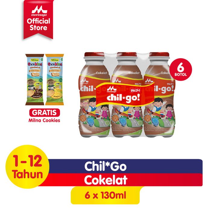 Chilgo Milk Cokelat 6x130ml Free 2x Milna Cokies - 1
