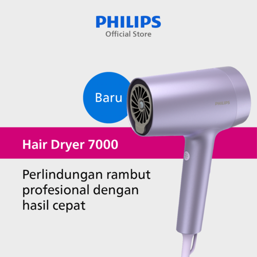 Philips Hair Dryer Metal Purple Magne BHD720/10 Pengering Rambut - 1