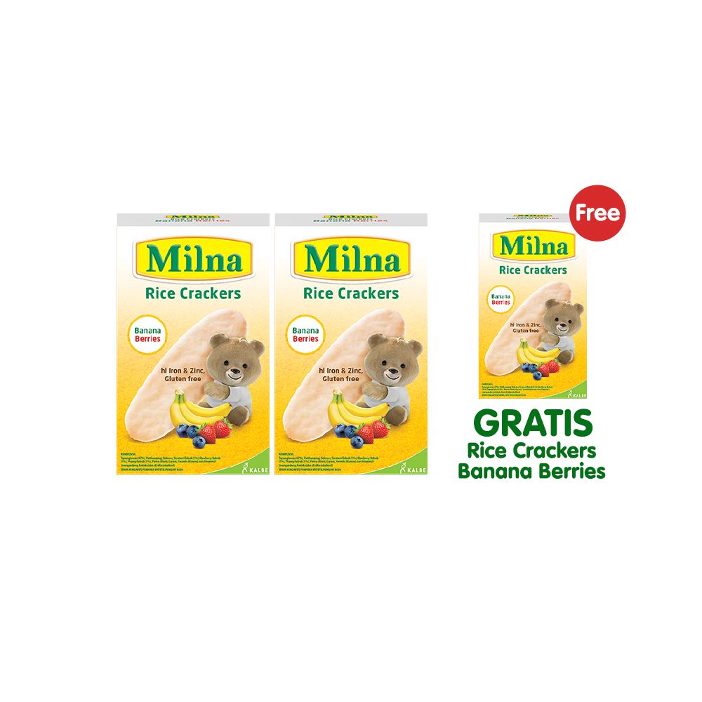 B2G1 Milna Rice Crackers Banana Berries [NED] - 2