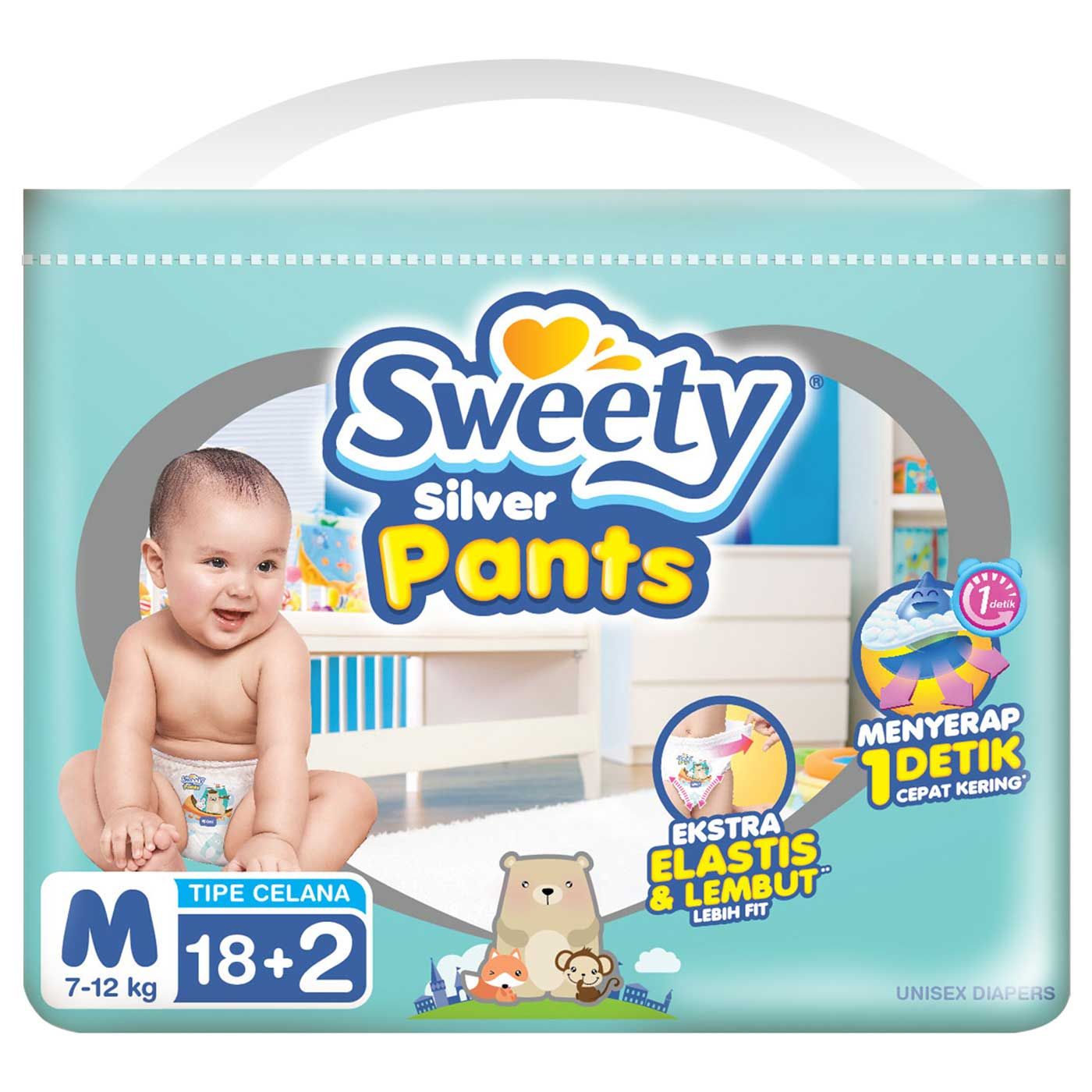 Sweety Silver Pants M 18+2's - 1